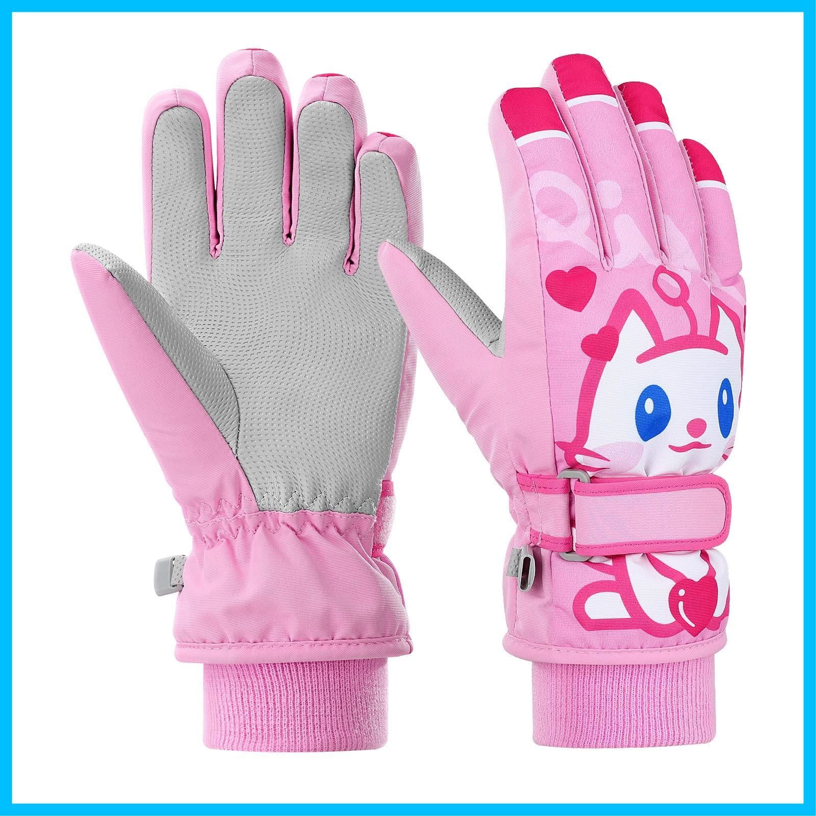 【特価セール】スキーグローブ キッズ 防水 MoKo スノーグローブ 子供用 5本指タイプ スキー手袋 防水防寒 滑り止め 暖かい 雪遊び/雪かき/アウトドア/ウインタースポーツ/自転車/通学 Sサイズ:3-5歳/Mサイズ:6-9歳/Lサイズ:9-13歳