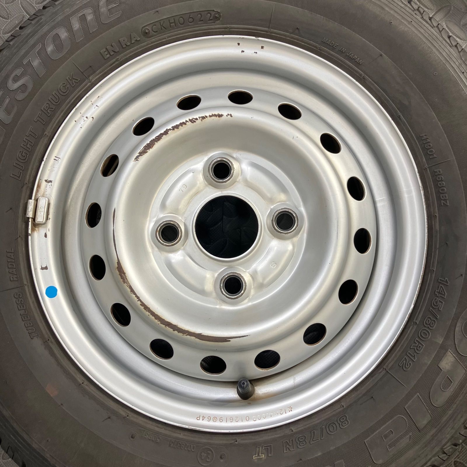 22年製 145/80R12 80/78N LT ブリヂストン エコピアR680 キャリィ