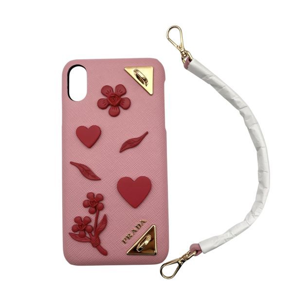 プラダカードケース ハードケース ピンク PRADA パスケース コイン レディース GP金具 ピンク iPhoneアクセサリー