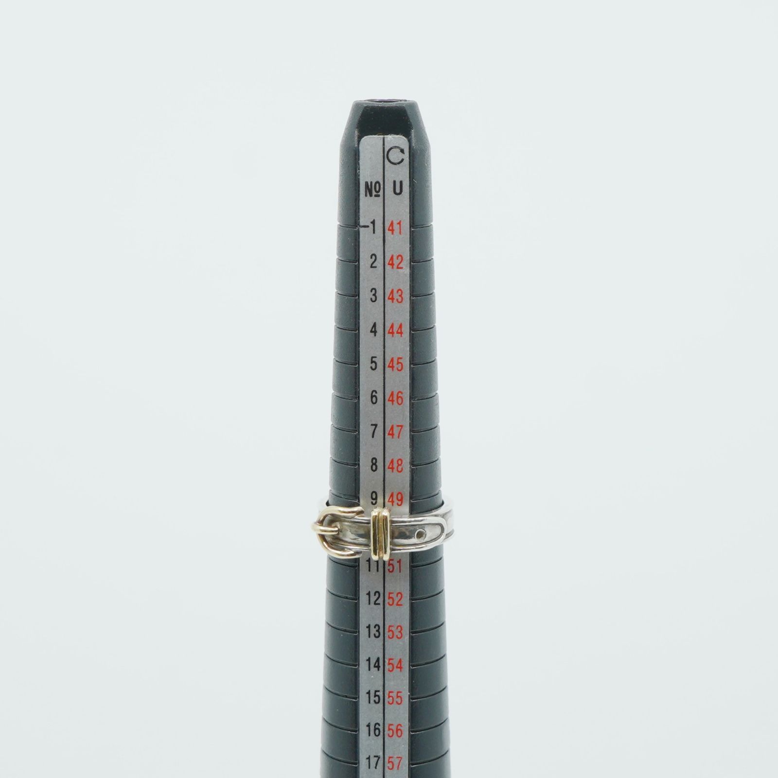 HERMES エルメス サンチュール ベルト リング 指輪 SV YG コンビリング 