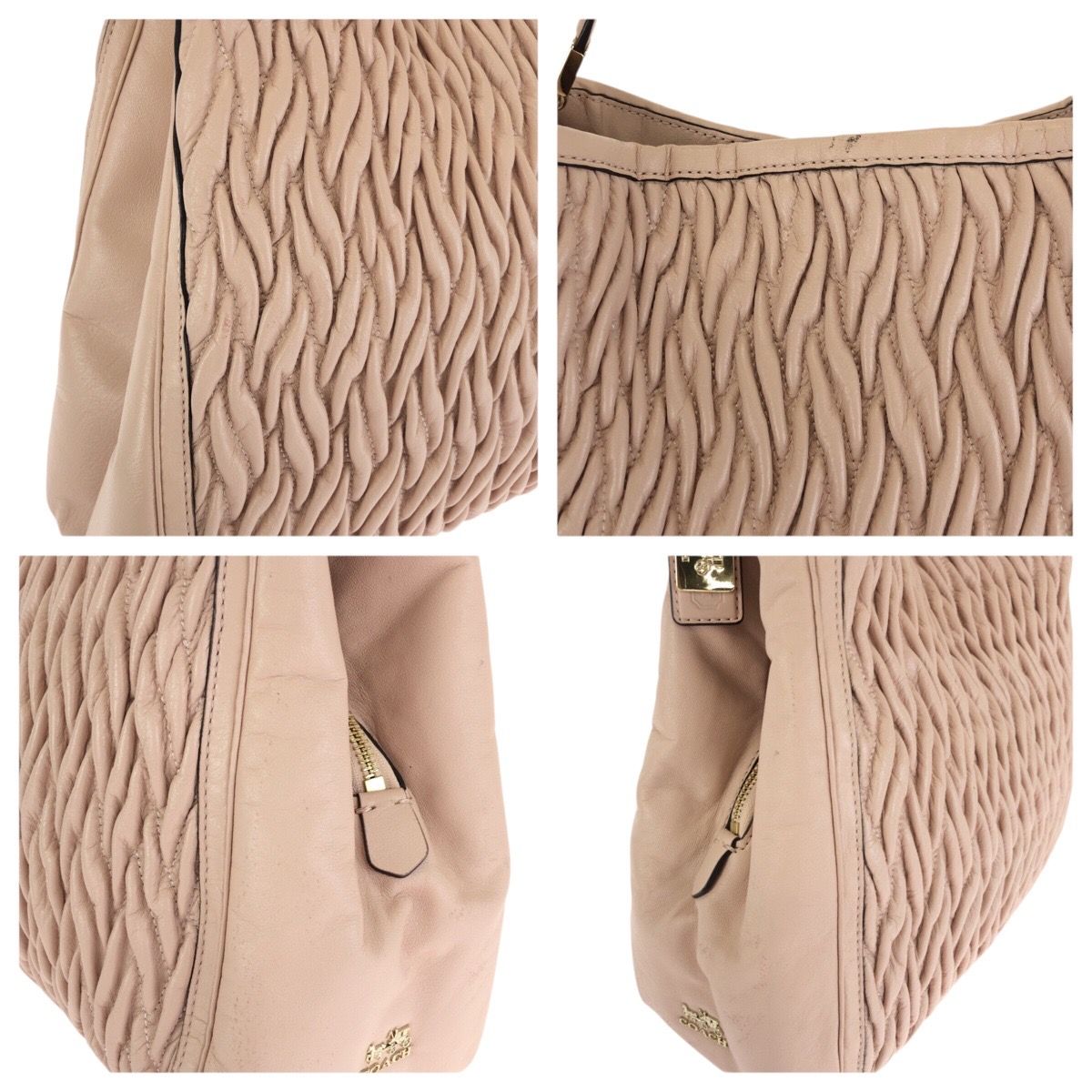 美品 COACH コーチ マディソン ギャザード ツイスト レザー フィービー 