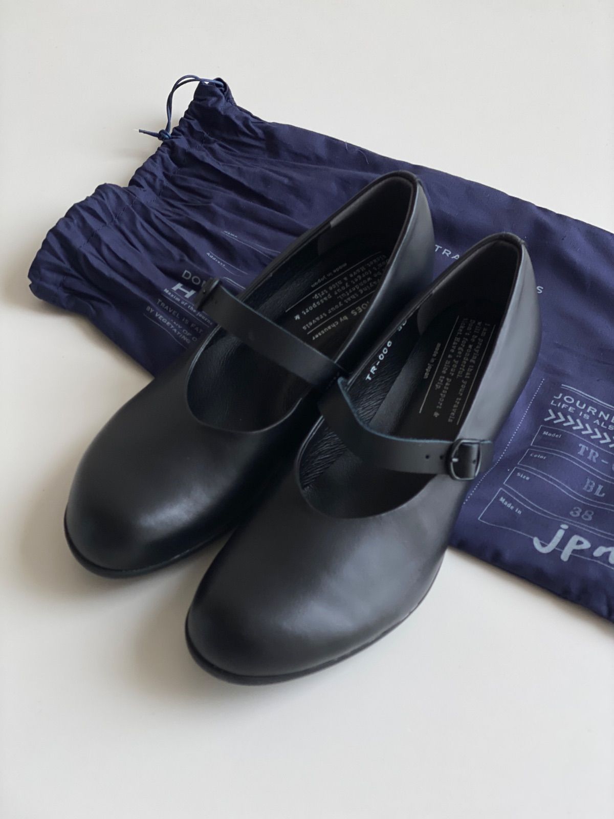 TRAVEL SHOES by chausser ヒールワンストラップシューズ TR-006　ブラック　サイズ38