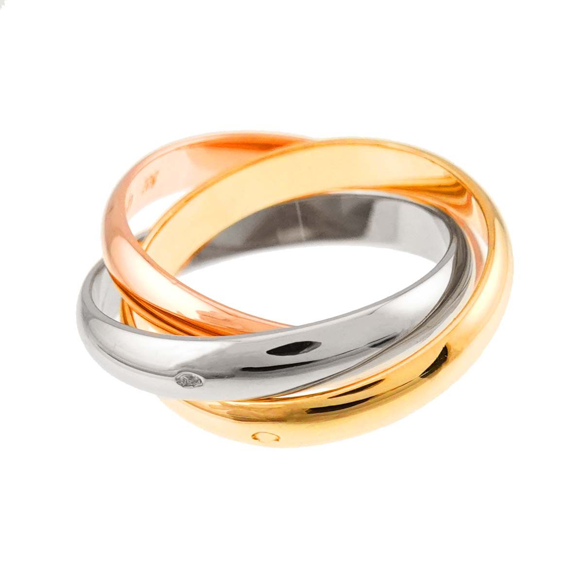 カルティエ Cartier トリニティ MM #55 リング K18 YG WG PG 3連 