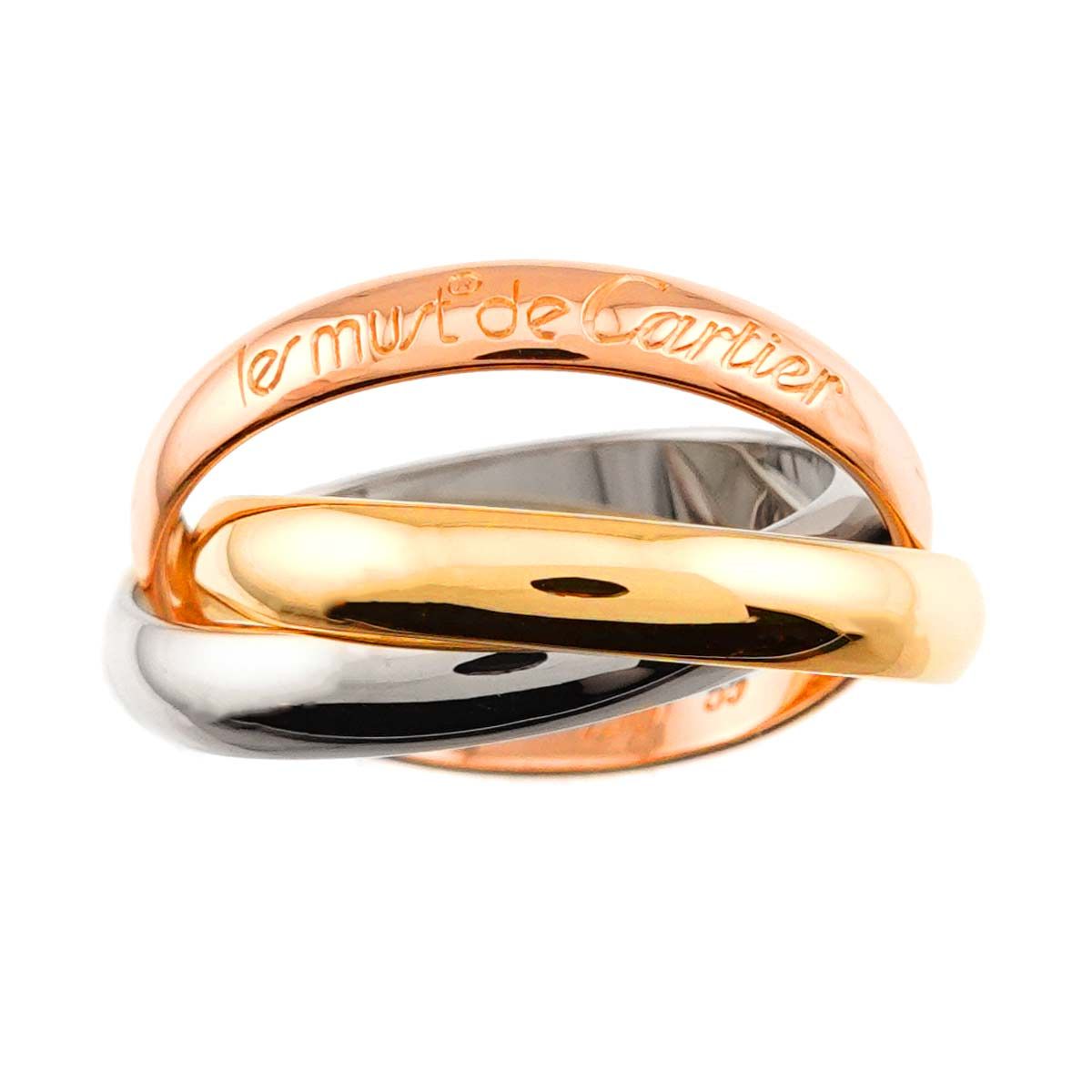カルティエ Cartier トリニティ MM #55 リング K18 YG WG PG 3連 