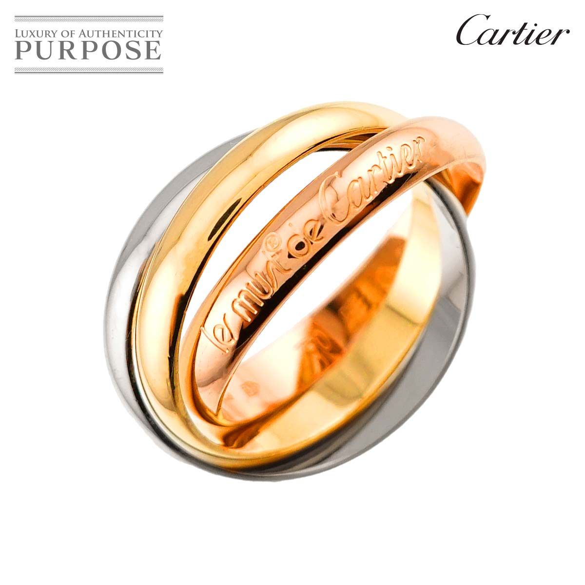 カルティエ Cartier トリニティ ミディアム MM #56 リング K18 YG WG