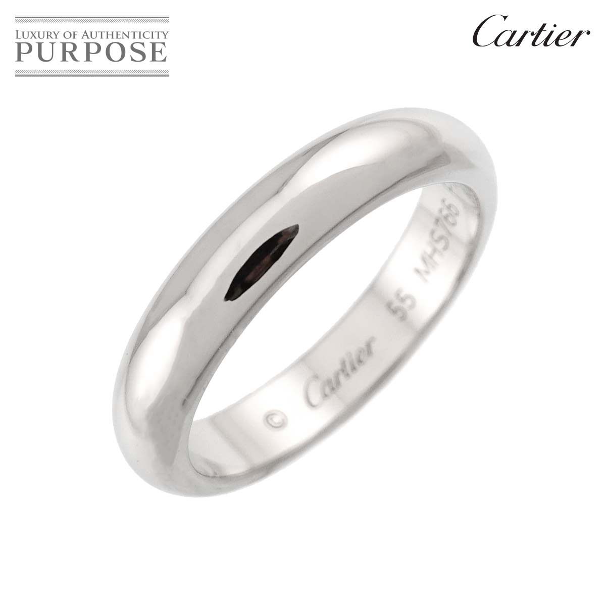 カルティエ Cartier 1895 クラシック #55 リング 幅4mm Pt プラチナ 