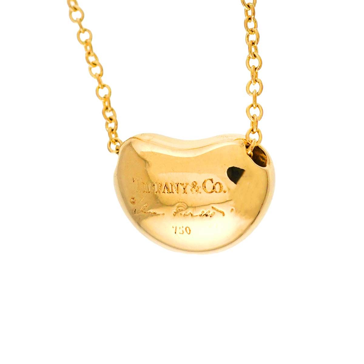 ティファニー TIFFANY&Co. ビーン ネックレス 40cm K18 YG イエロー 