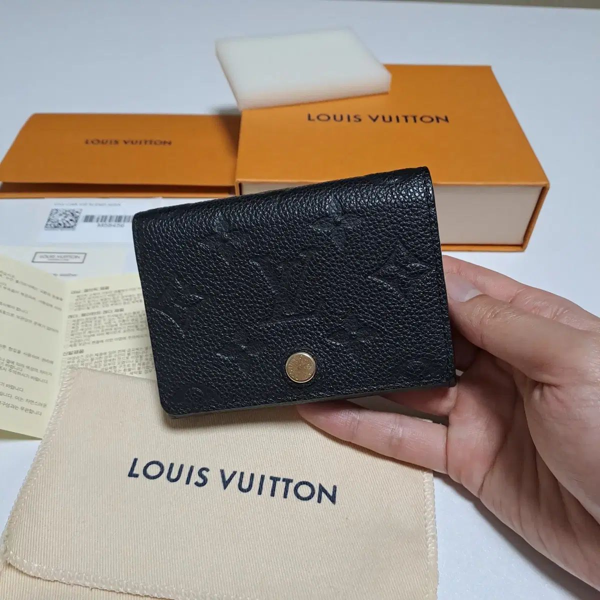 100%/正規品 Louis Vuitton ルイヴィトン ビーズ カードウォレット ブラック 傷なし 良し