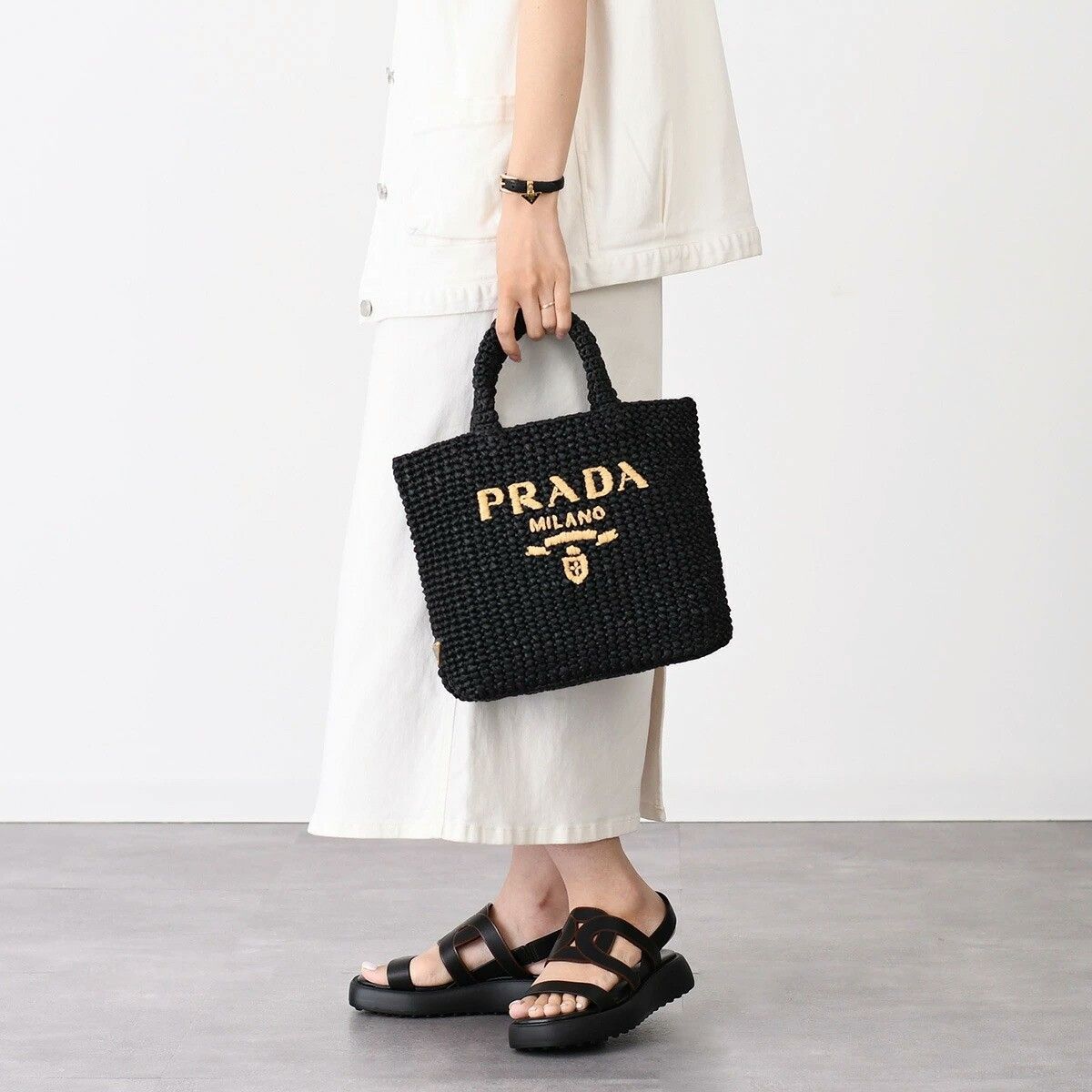 PRADA プラダ バッグ かごバッグ クロシェバッグ ハンドバッグ 1BG422 