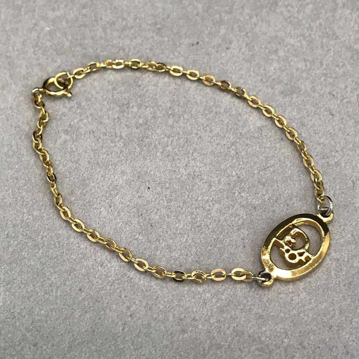 美品 Christian Dior ディオール ブレスレット ロゴ金具 ゴールド系 