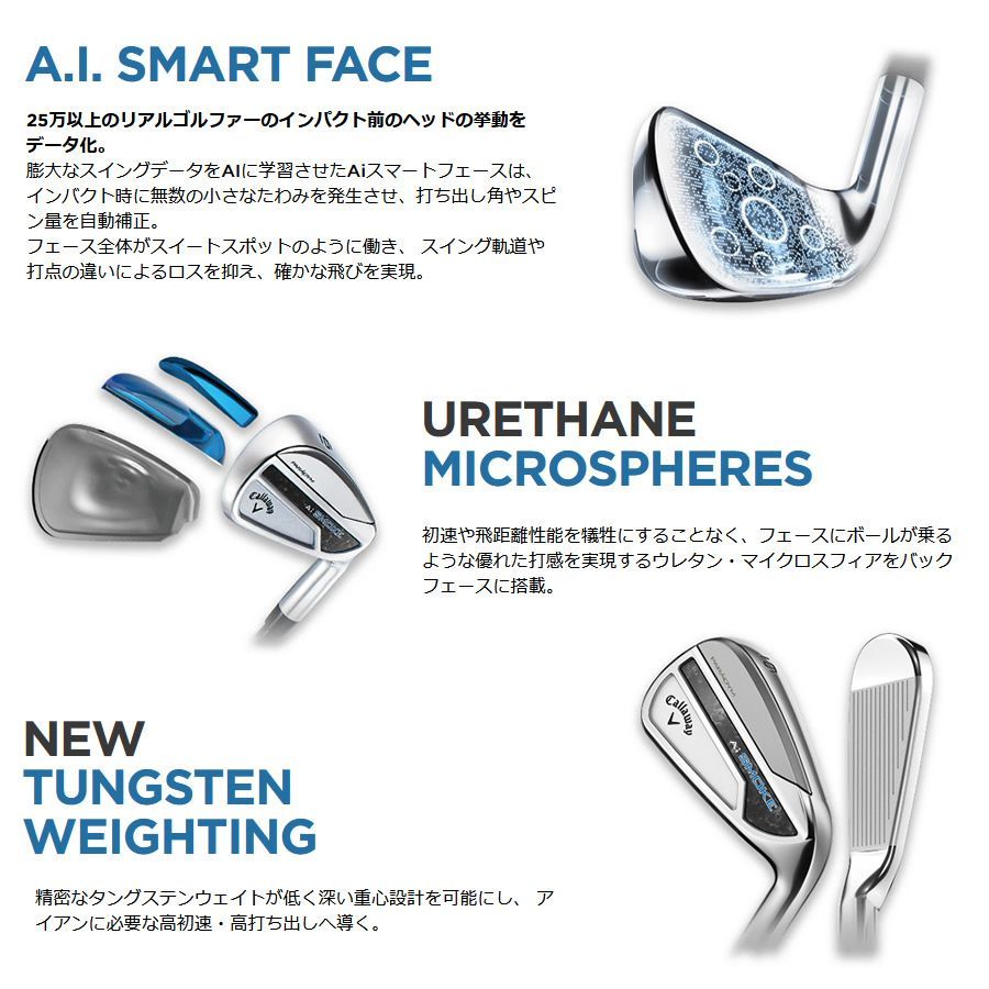 未使用品】キャロウェイ 2024 PARADYM Ai SMOKE HL アイアン #8-PW 3本 