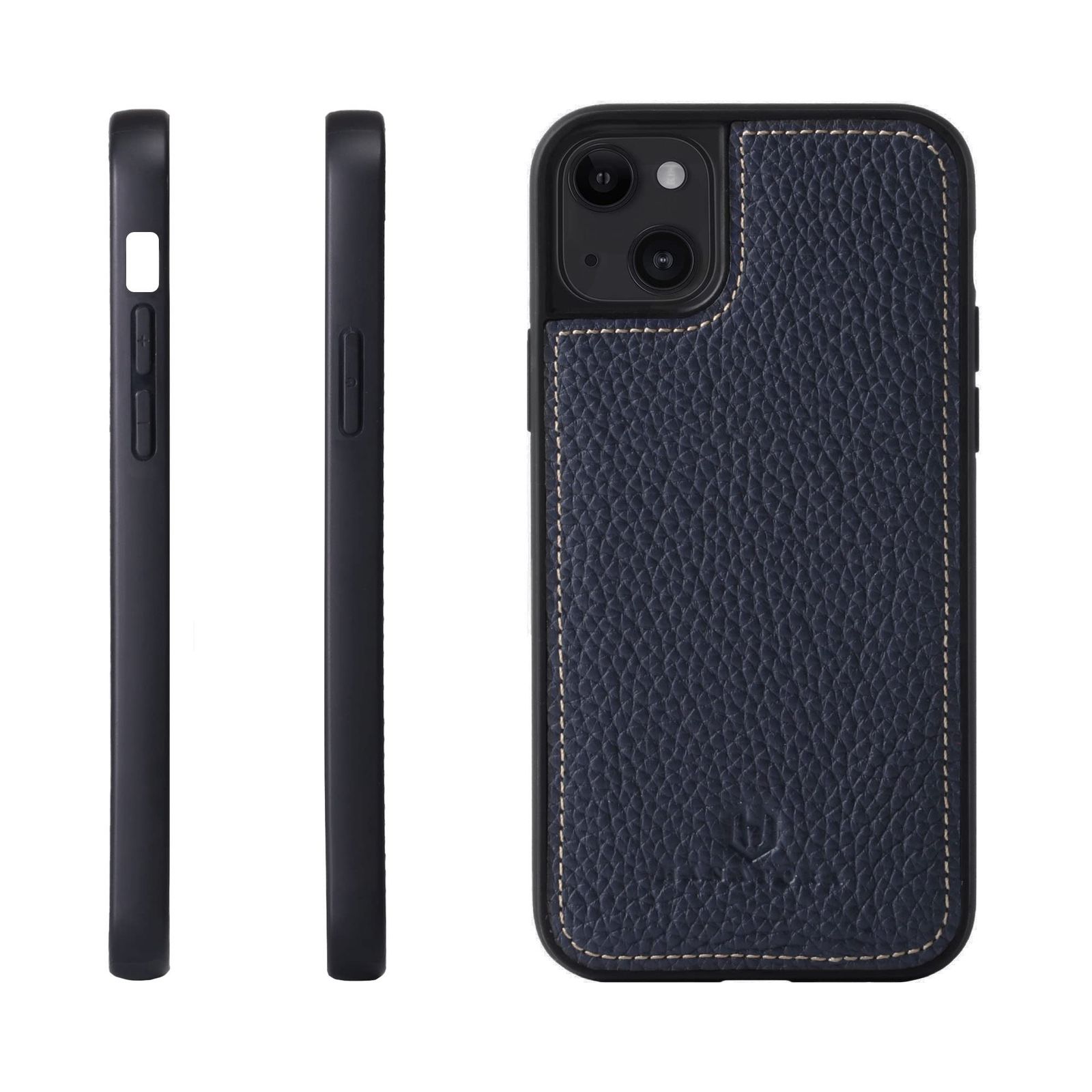 新品 HANATORA for iPhone 8Plus ケース 本革 耐衝撃 スマホケース スマホ コードホルダー 付き シュリンクカーフレザー ギフト バンパー型 マグネットなし ブルーインディゴ SPG-8P-BlueIndigo
