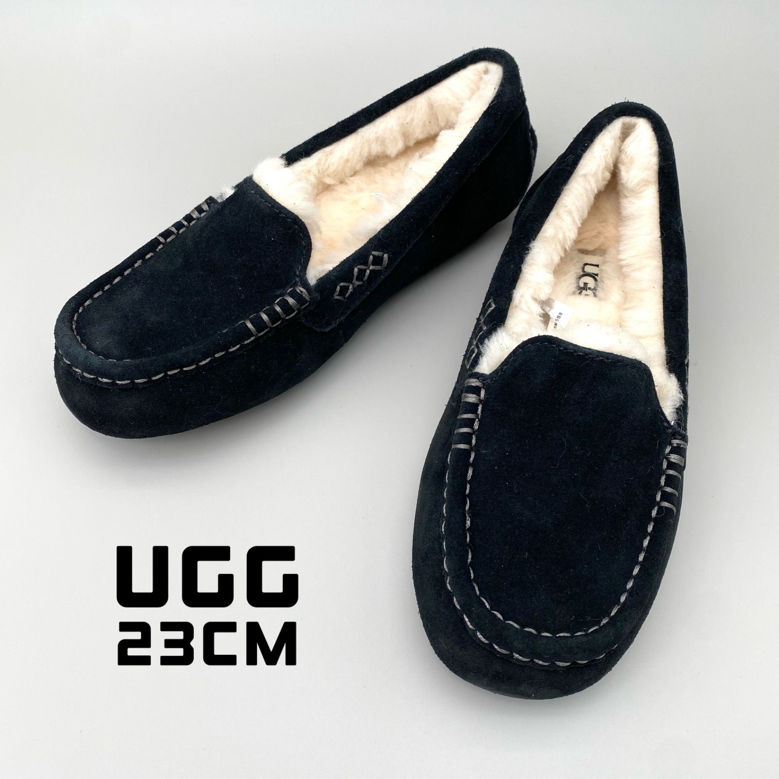 UGG レディース 23cm モカシン シューズ ANSLEY アンスレー ブラック