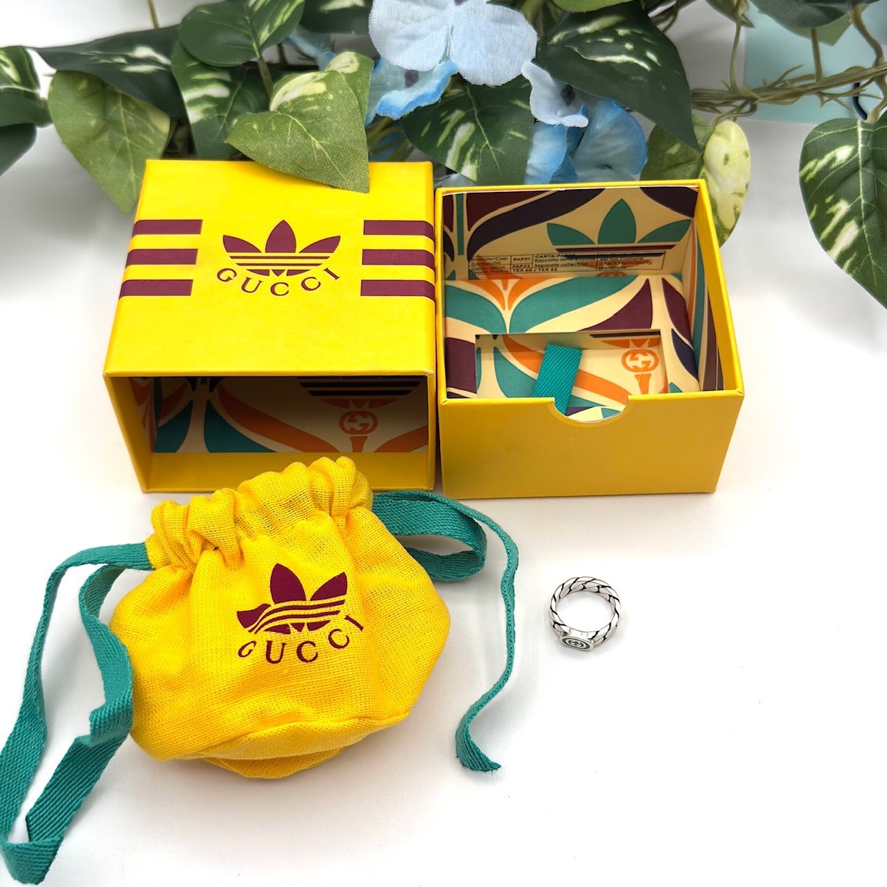 11.5号】GUCCI インターロッキングG エナメル 指輪 リング 5-67-11