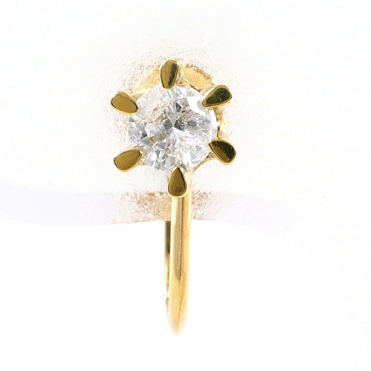 K18YG イヤリング(片耳) ダイヤモンド 0.18ct 総重量約0.6g レディース