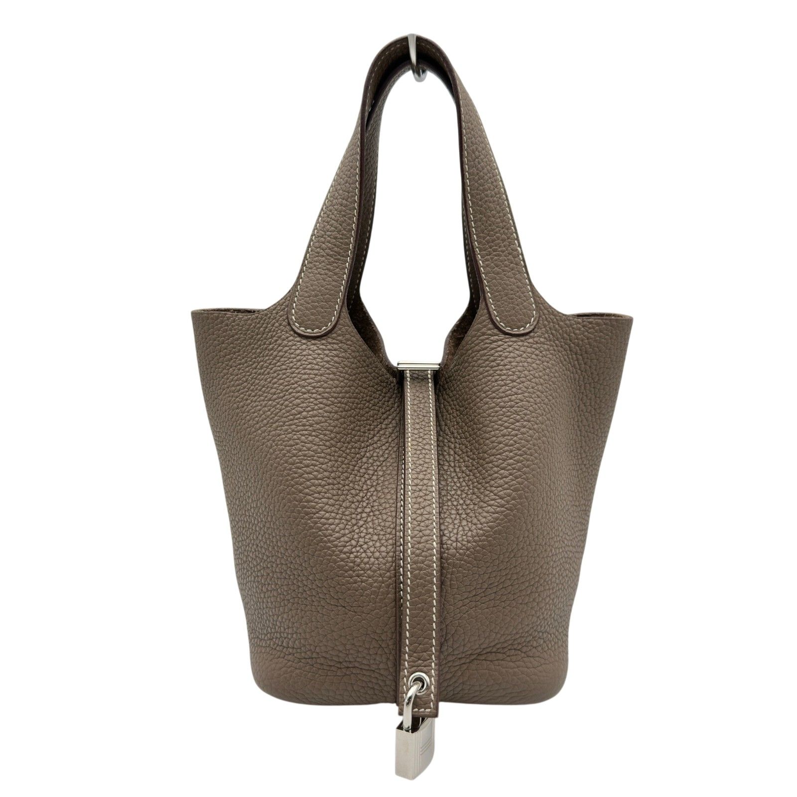 エルメス HERMES ピコタンロックPM X刻 エトゥープ シルバー金具 