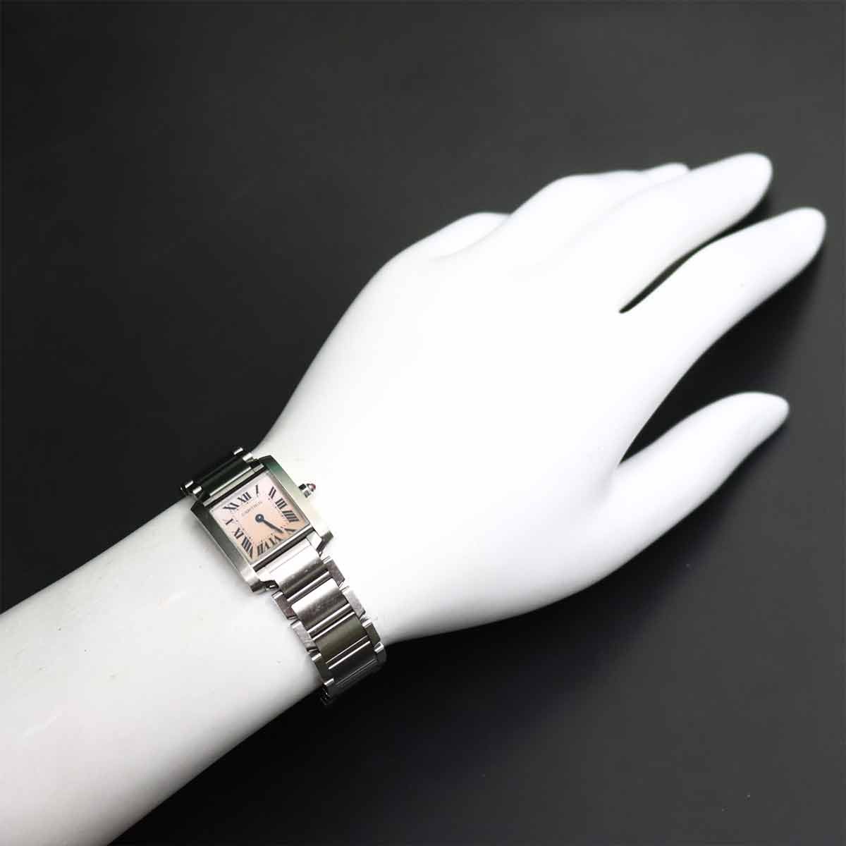 Cartier カルティエ タンク フランセーズ シェル ピンク 腕時計 