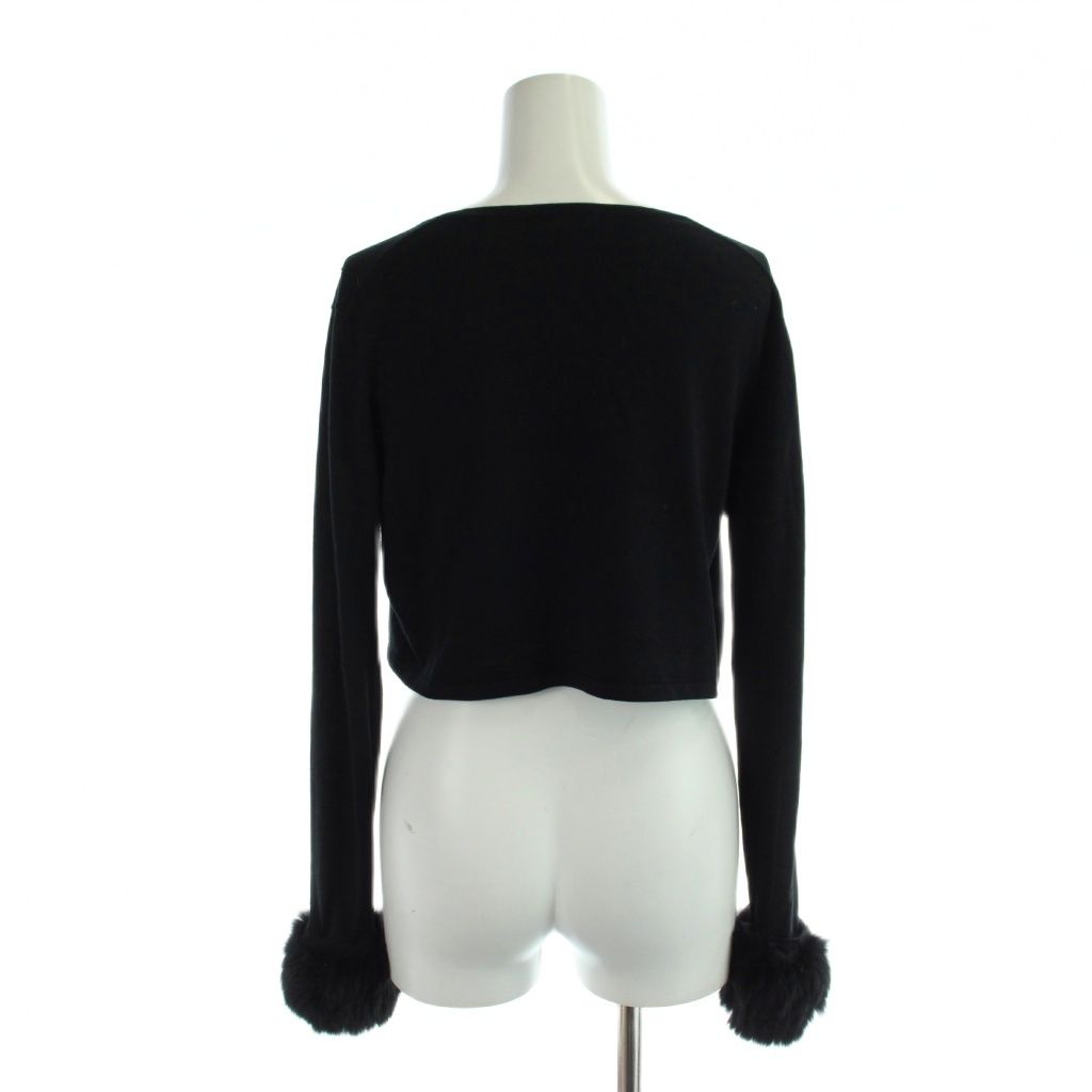 トッカ TOCCA カーディガン XS 黒 ブラック ショート丈 長袖 ファー袖