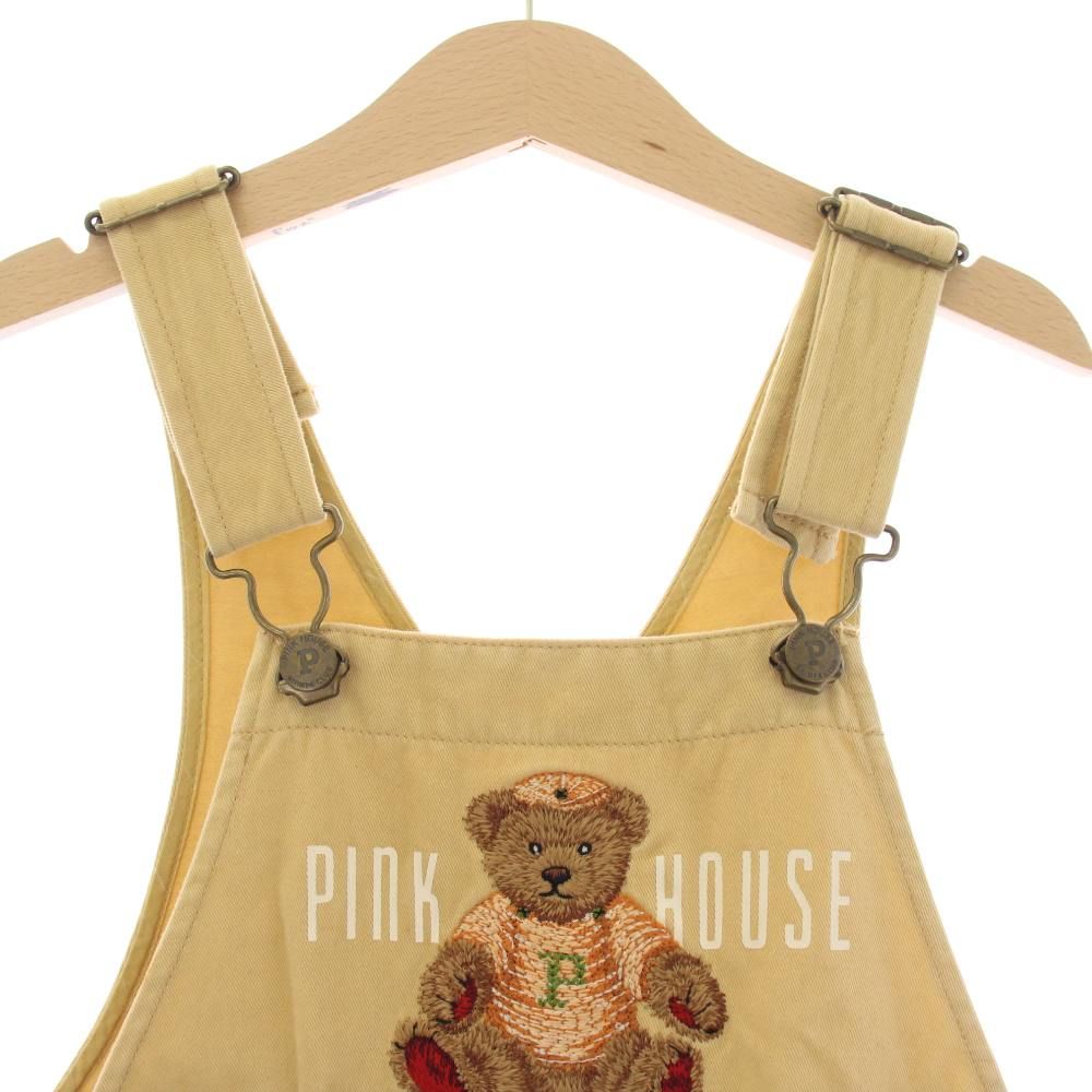 ピンクハウス PINK HOUSE オーバーオール M ベージュ テディベア刺繍 