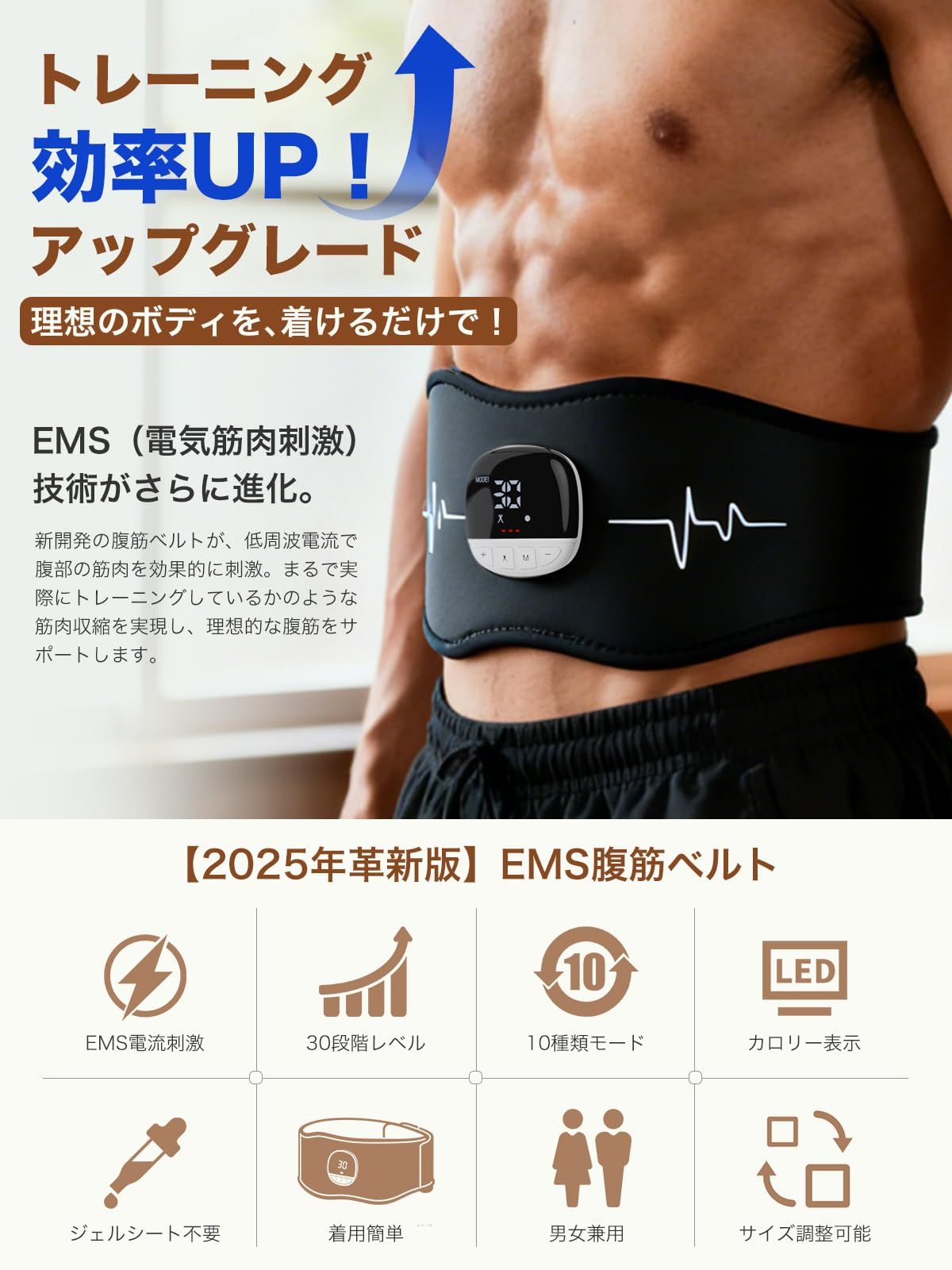 アテックスルルド Kiboer ems 腹筋ベルト ビフォーアフター お腹まわり