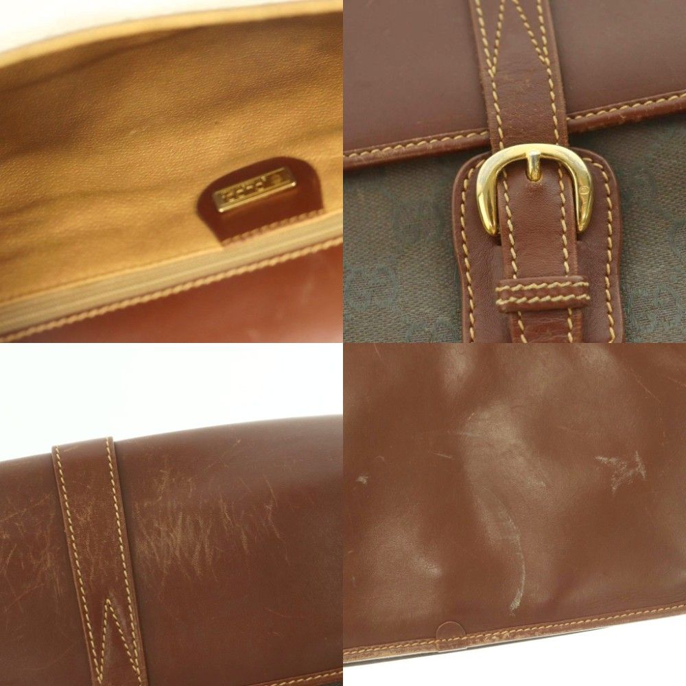 グッチ GUCCI GGキャンバス レザー ショルダーバッグ フラップ