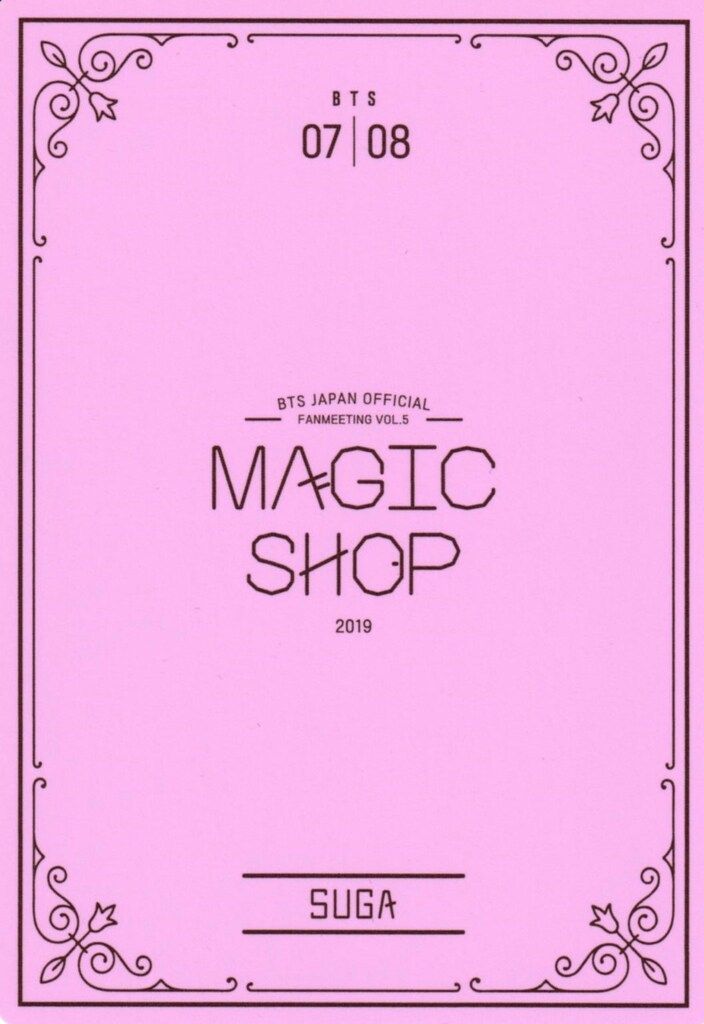 BTS ミニフォトカード SUGA 2019 MAGIC SHOP JAPAN FAN MEETING VOL.5