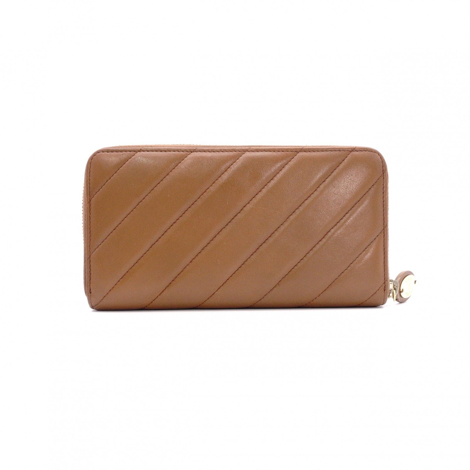CHANEL シャネル 長財布 レザー ブラウン CCロゴ ラムスキン 財布