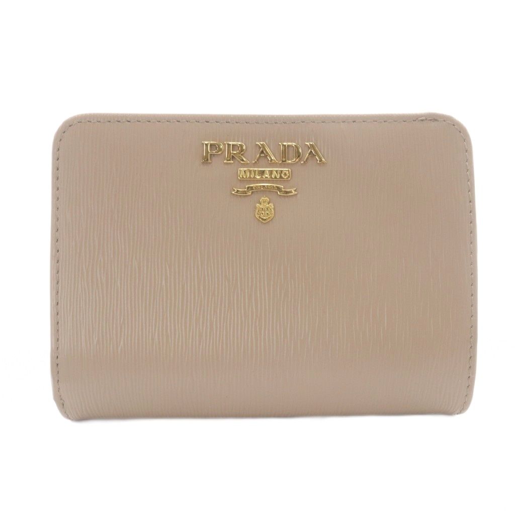 プラダ PRADA サフィアーノ 二つ折り財布 レザー ベージュ 1ML018