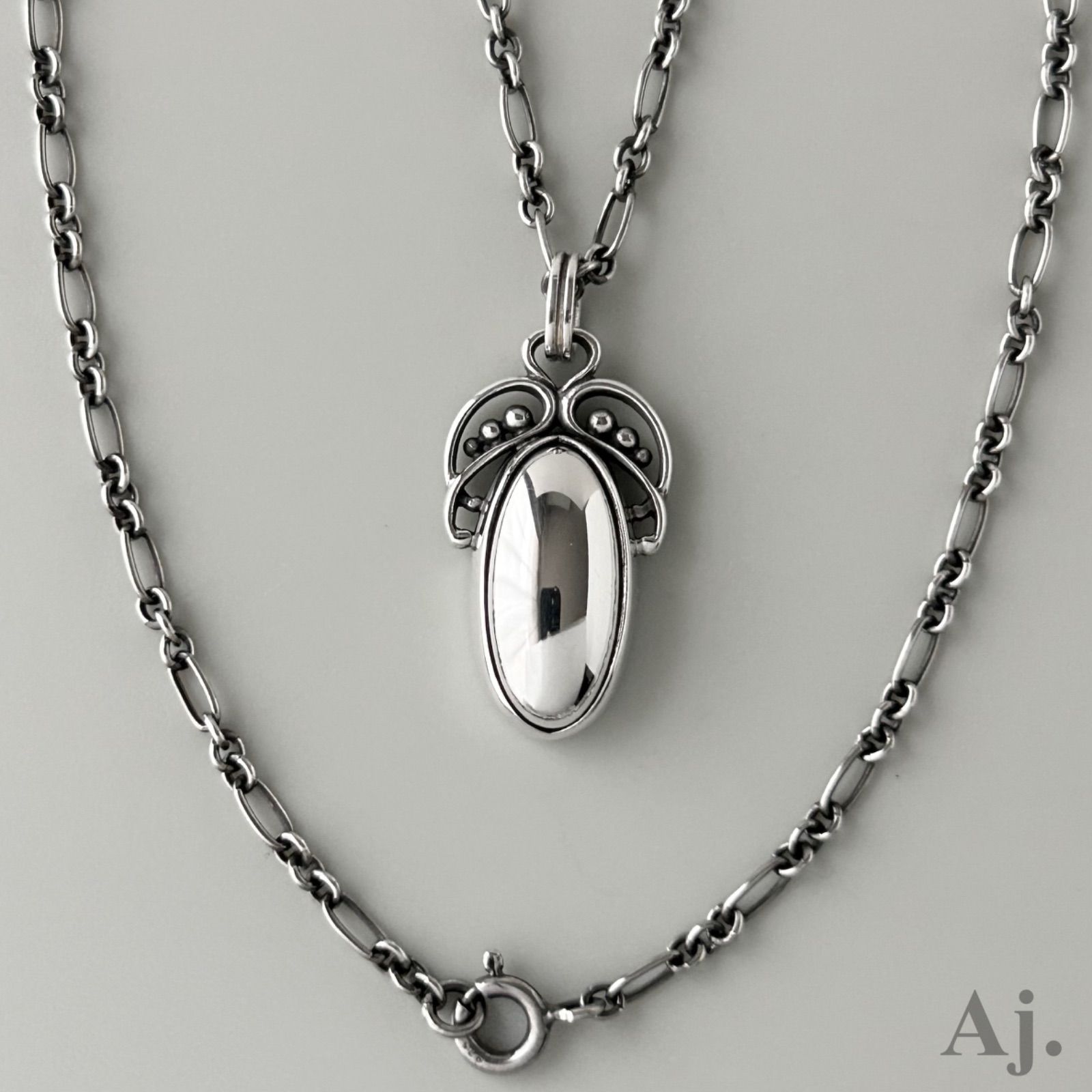   SV925 ペンダントネックレス 2005 赤石 箱付 GEORG JENSEN SV925 ペンダントネックレス 2005 赤石 箱付