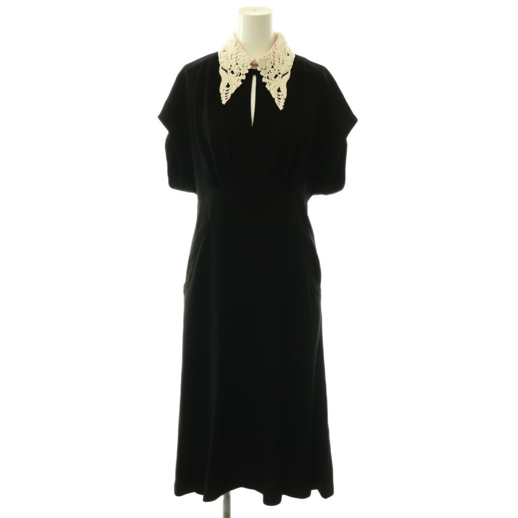 くろまろ マメクロゴウチ Mame Kurogouchi MM18SS-DR003 Silk Lace Collar A
