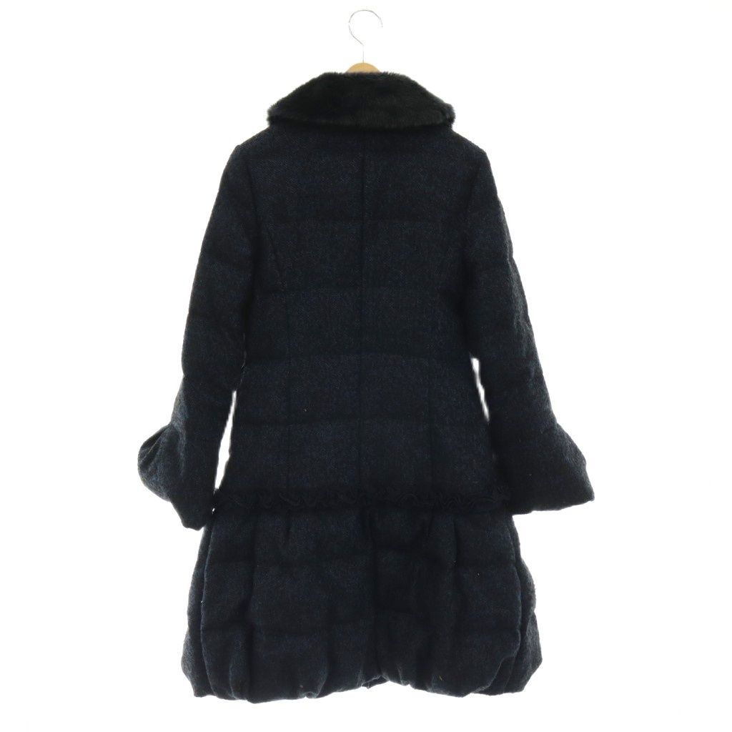 トッカ TOCCA 2WAY ツイードダウンコート 4 ネイビー ブラック /ES 