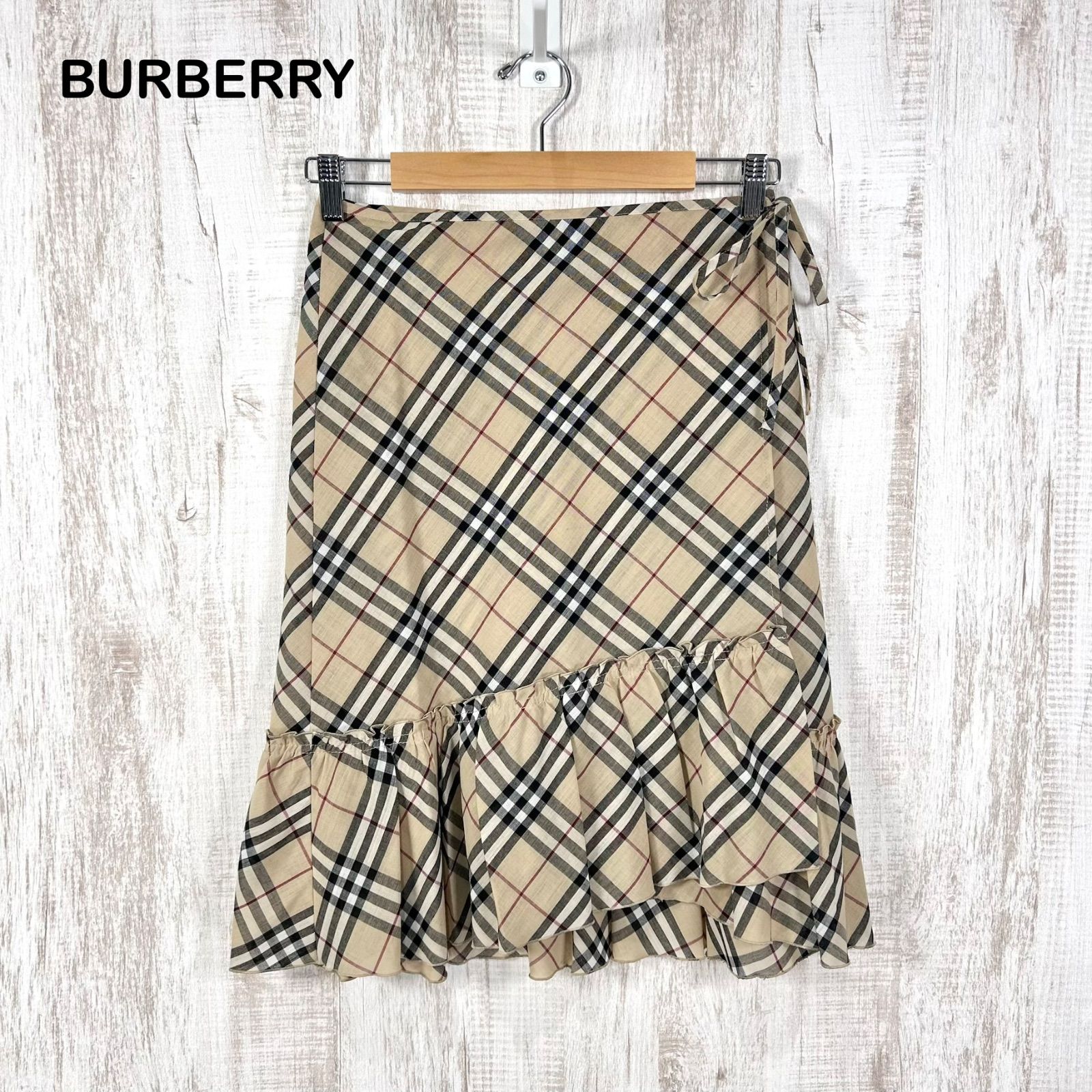 Burberrys ウール ラップスカート ノバチェック　ベージュ 00s BURBERRY BLUE LABEL バーバリーブルーレーベル ノバチェック