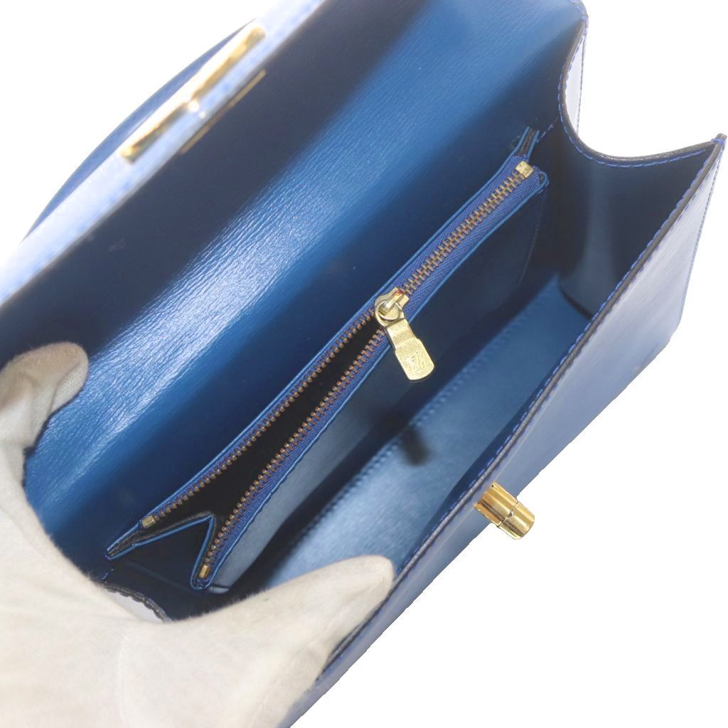ルイヴィトン LOUIS VUITTON エピ マルゼルブ ハンドバッグ ロゴ 青