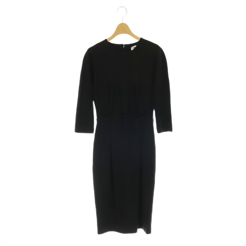 ジルサンダー JIL SANDER ブラックワンピース ジルサンダー JIL SANDER 七分袖ワンピース ロング 36 ブラック /DO
