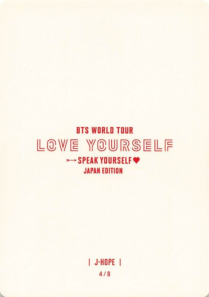BTS LOVE YOURSELF SPEAK YOURSELF JAPAN EDITION J-HOPE ミニフォト