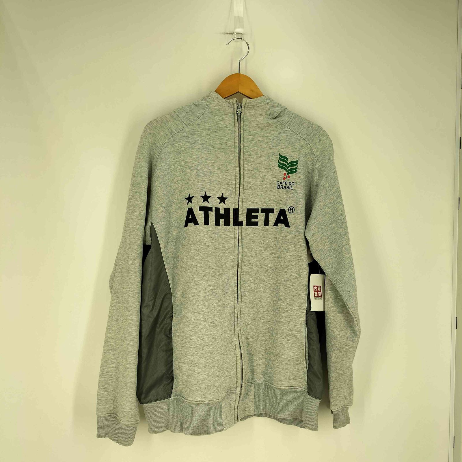 アスレタ ATHLETA ロゴプリント ナイロン切替 ジップアップパーカー