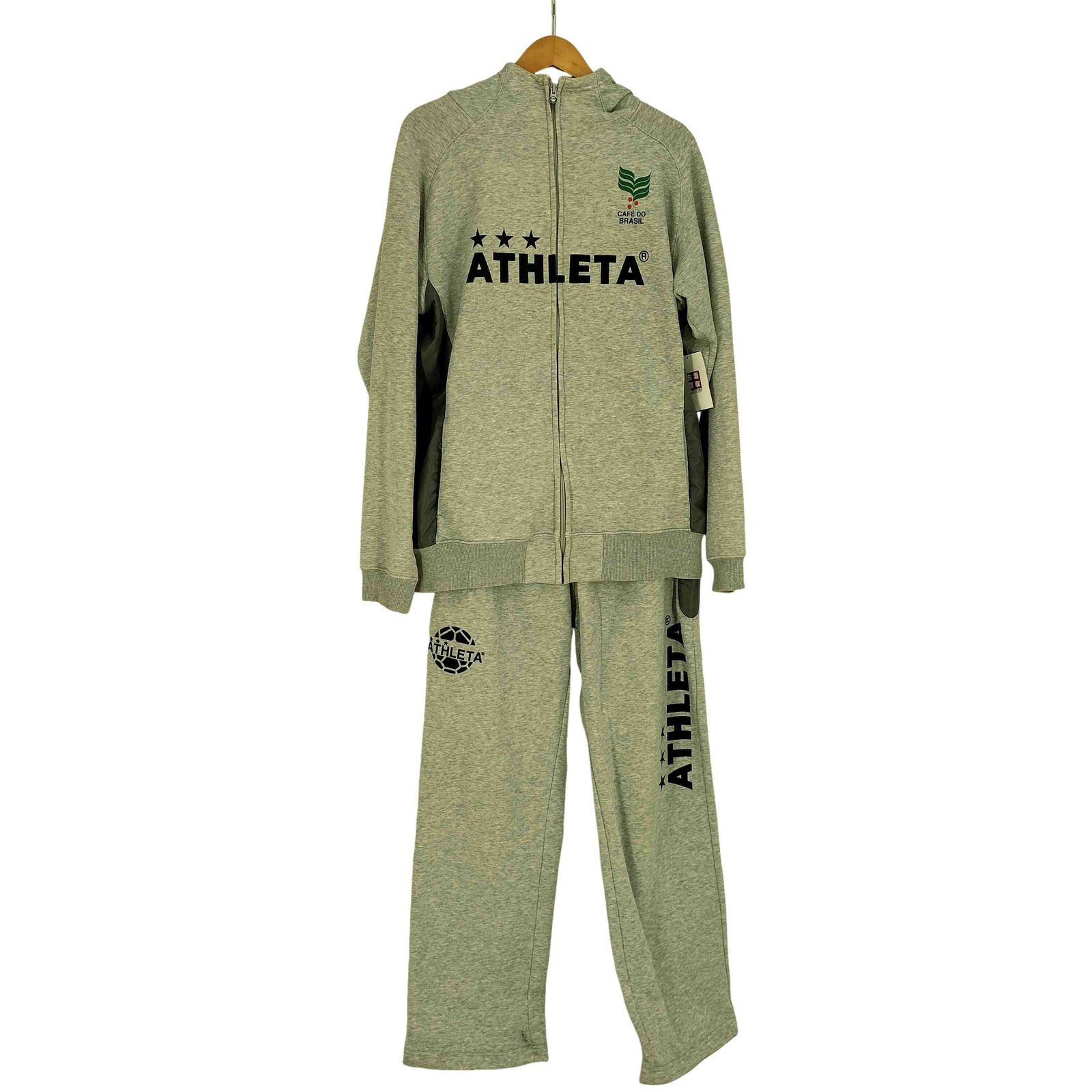 ATHLETA パーカー　セットアップ アスレタ ATHLETA ロゴプリント ナイロン切替 ジップアップパーカー