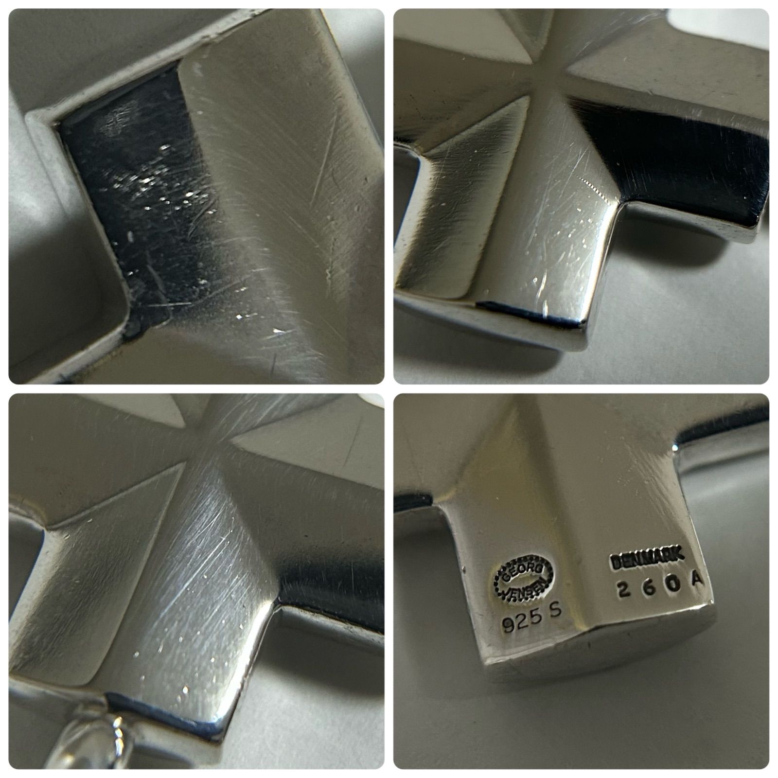 使用感有】 ジョージジェンセン クロス 260A ネックレス ペンダント
