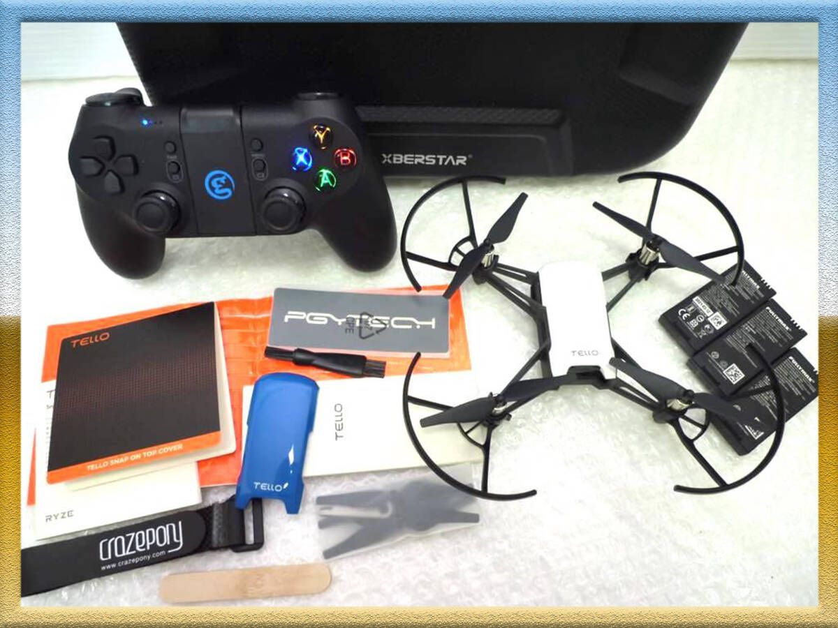DJI監修 トイドローン Ryze Tello 専用コントローラー セット GameSir T1d ケース 取説 付属品 かんたん操作 フライトテクノロジー 必見