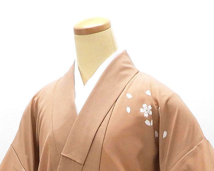 単衣 未使用 訪問着 ポリエステル 洗える 童 桜 身丈165cm 裄丈63cm 未