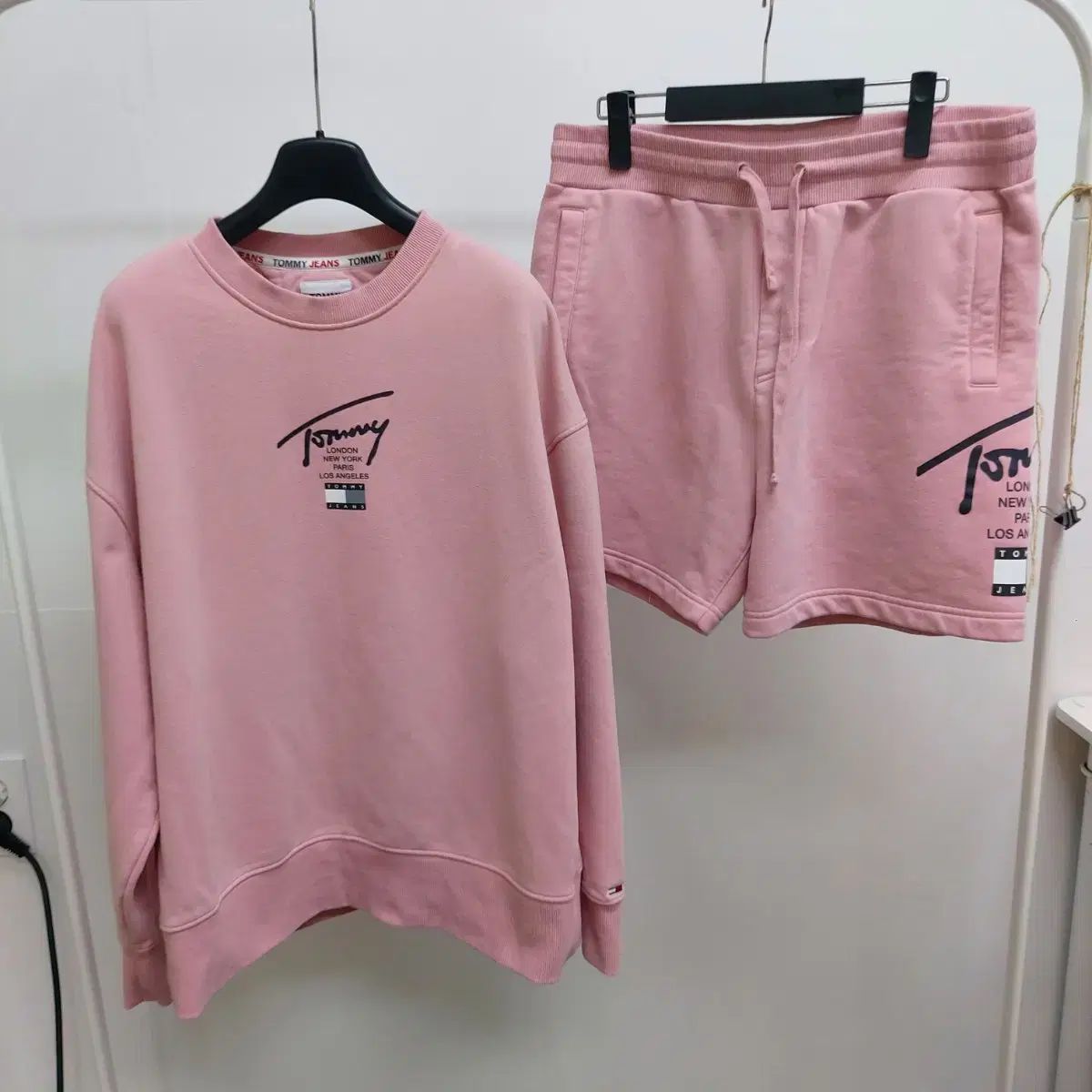 トミー ジーンズ スウェット ハーフパンツ セットアップ メンズL S 