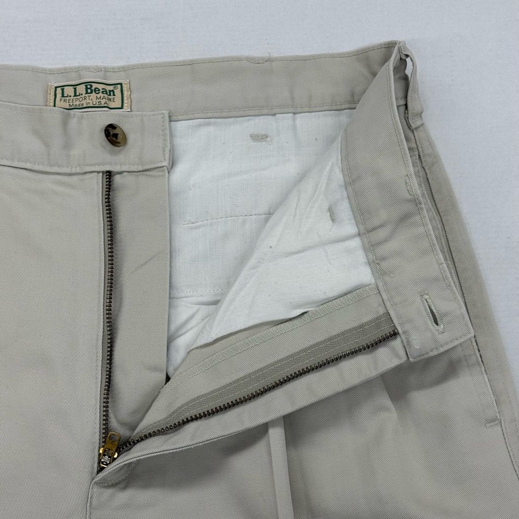 最終価格 80～90s L.L.Bean USA製 ツータック チノ パンツ ベージュ