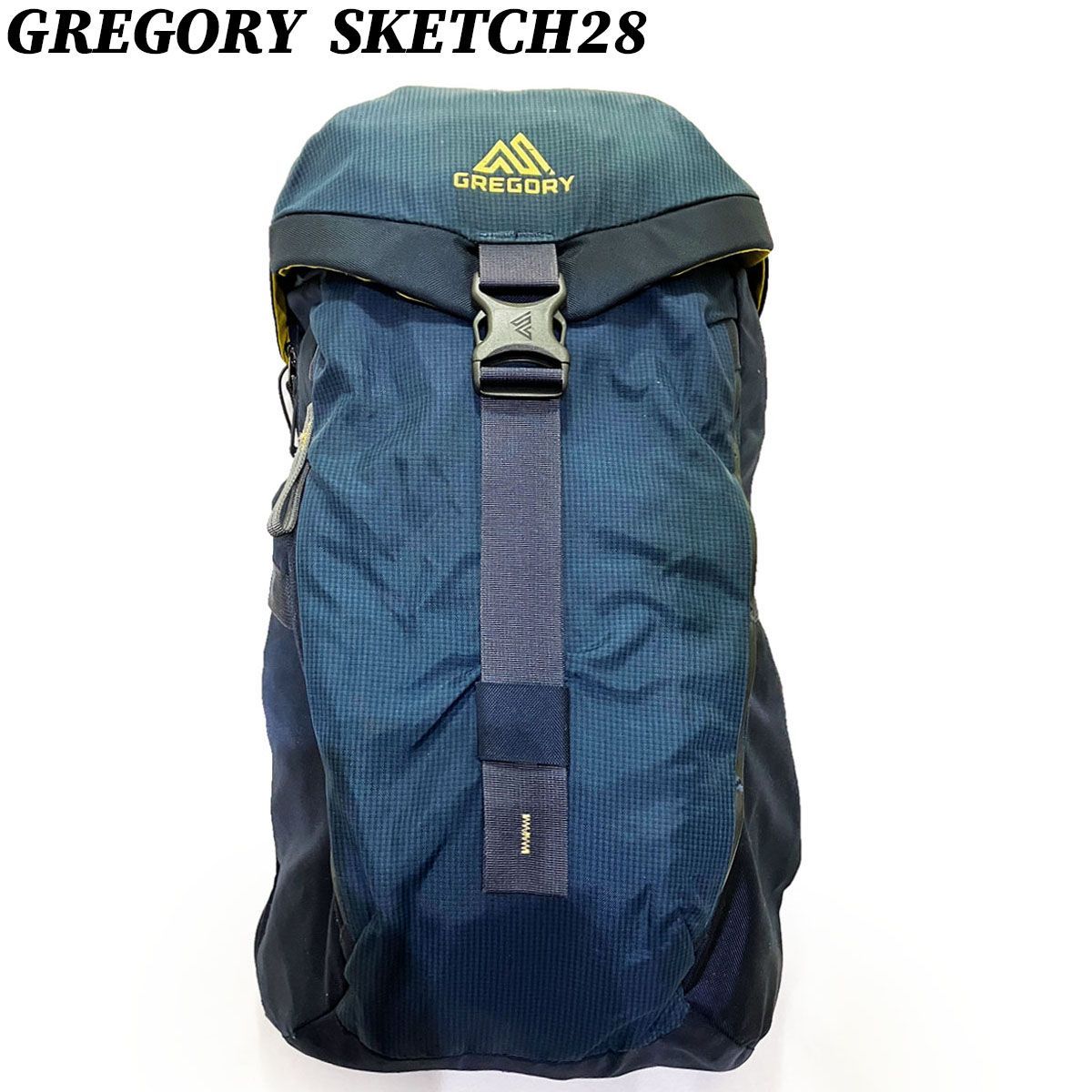 【クーポン】バッグ リュック グレゴリー スケッチ２８ バックパック ナイロン ネイビー イエロー GREGORY SKETCH28 正規品 中古 古着 ブランド 匿名配送