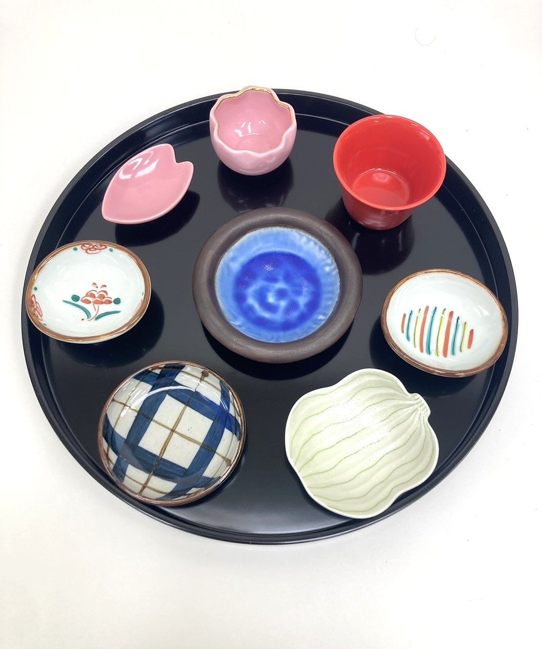 【新品】φ33 切立丸盆 黒無地 おばんざい小鉢 セット