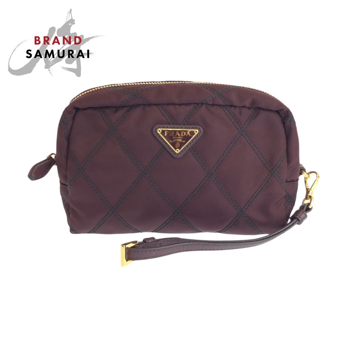 美品 PRADA プラダ 三角ロゴプレート テスート ワインレッド ボルドー 美品 PRADA プラダ 三角ロゴプレート テスート ワインレッド ボルドー