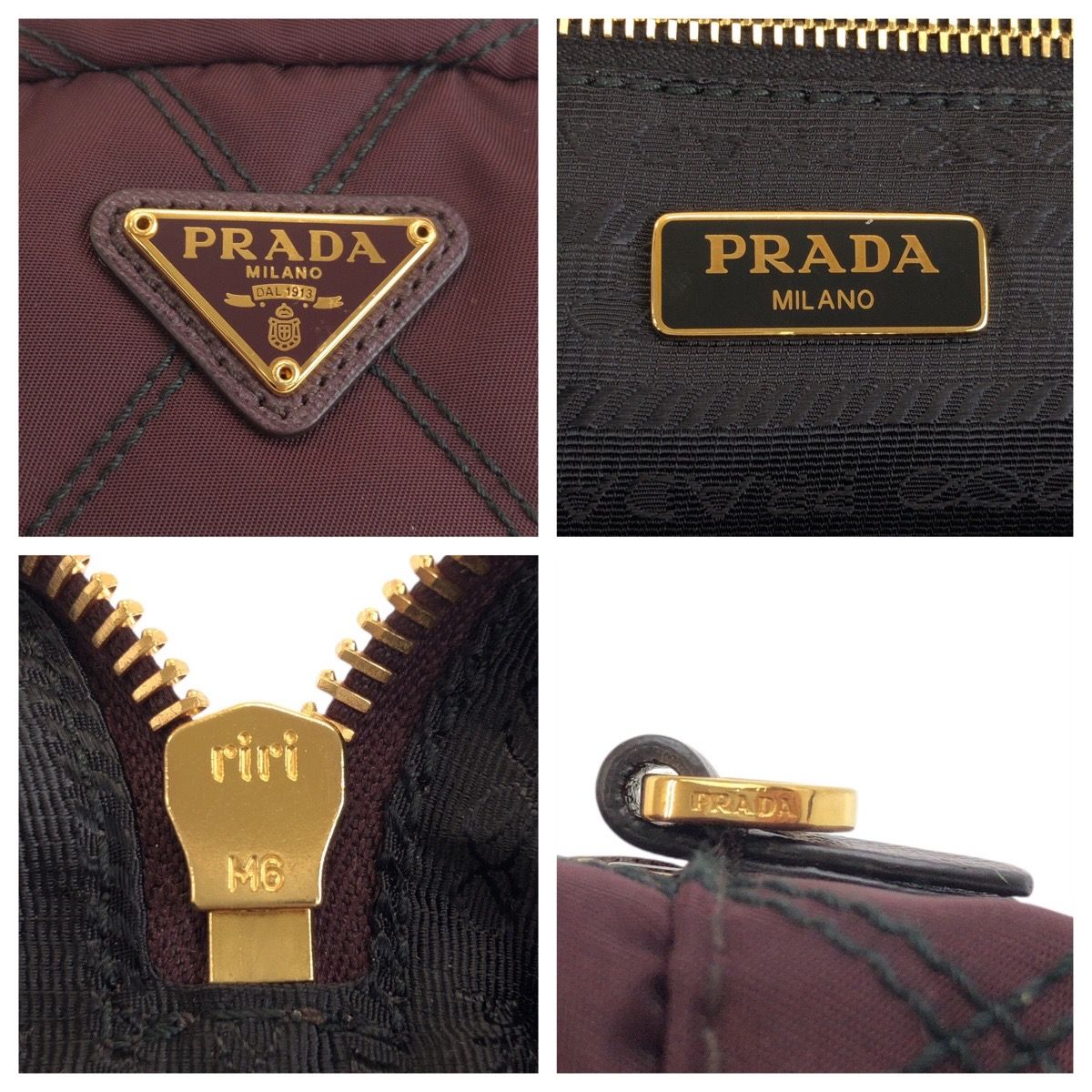 美品 PRADA プラダ 三角ロゴプレート テスート ワインレッド ボルドー 美品 PRADA プラダ 三角ロゴプレート テスート ワインレッド ボルドー