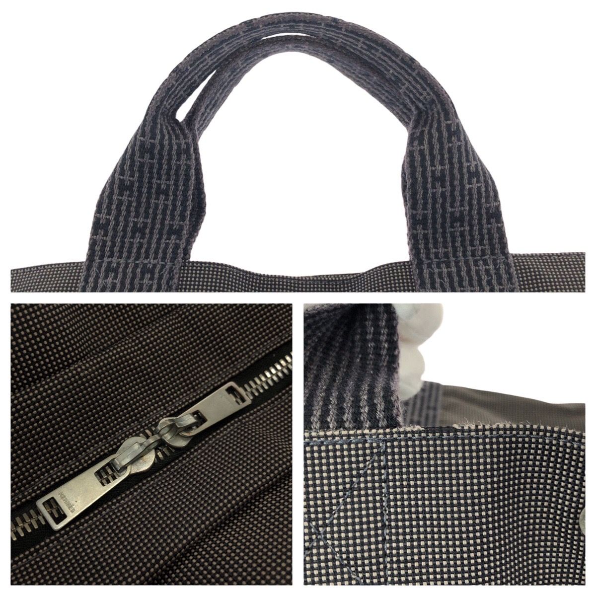 美品 HERMES エルメス エールライン MM グレー シルバー金具
