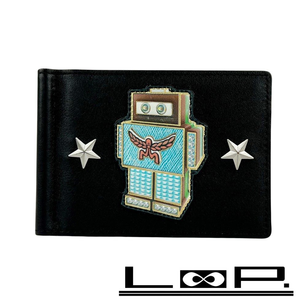 MCM ■美品■ マネークリップ 財布 ロボット レザー スタッズ ブラック 【624308】11