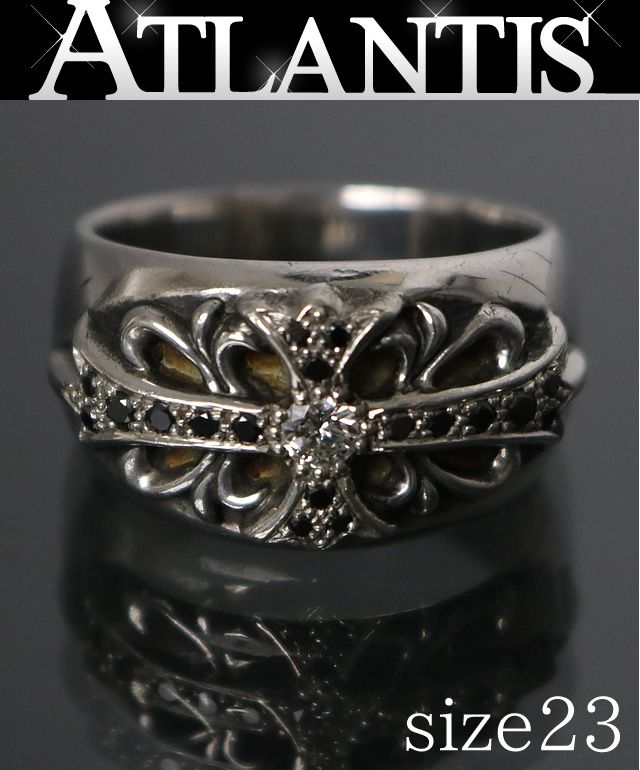 CHROME HEARTS 新宿店 クロムハーツ フローラルクロス リング アフターダイヤ 指輪 メンズ シルバー SV925 約23号 31134 CHROME HEARTS 新宿店 クロムハーツ フローラルクロス リング アフター