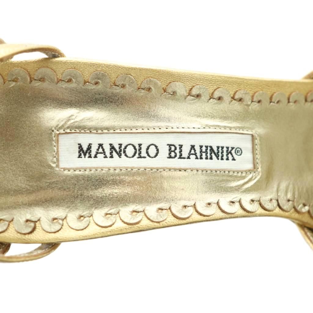 MANOLO BLAHNIK ピンヒールサンダル マノロブラニク MANOLO BLAHNIK サンダル ストラップ ピンヒール 38.5